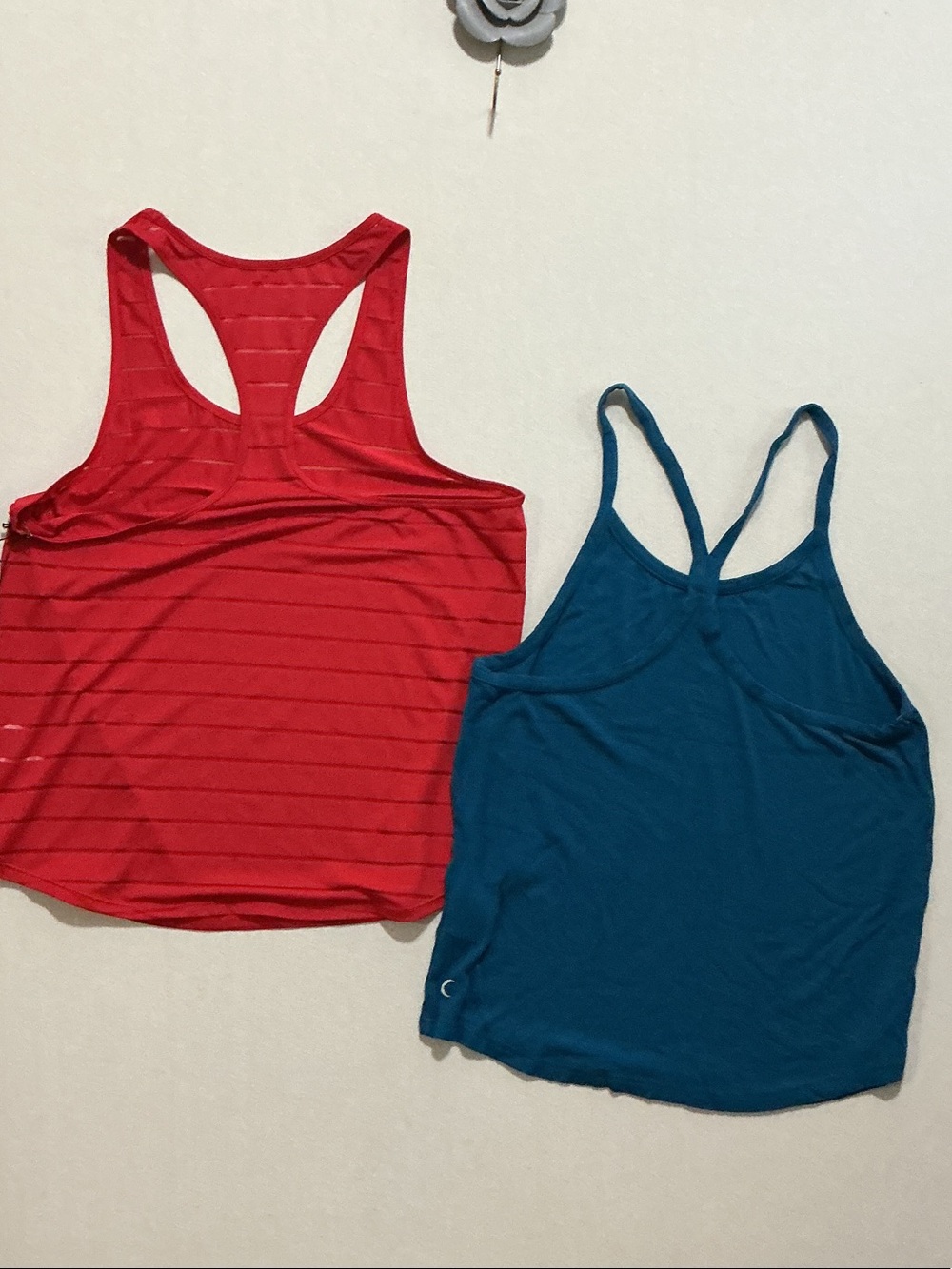 C9 by Champion Red Striped Racerback Tank & Teal Solid Racerback Tank Duo - Picture 9 of 11